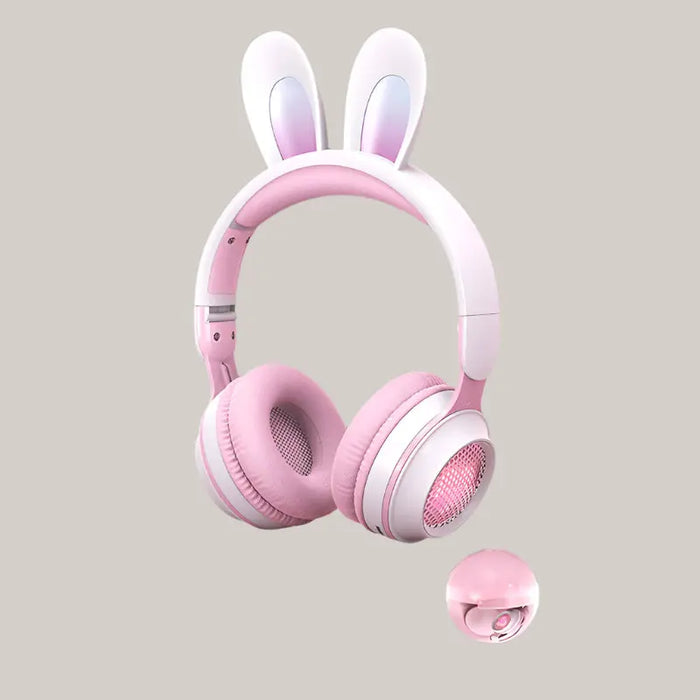 Rabbit Ear Headphones White pink