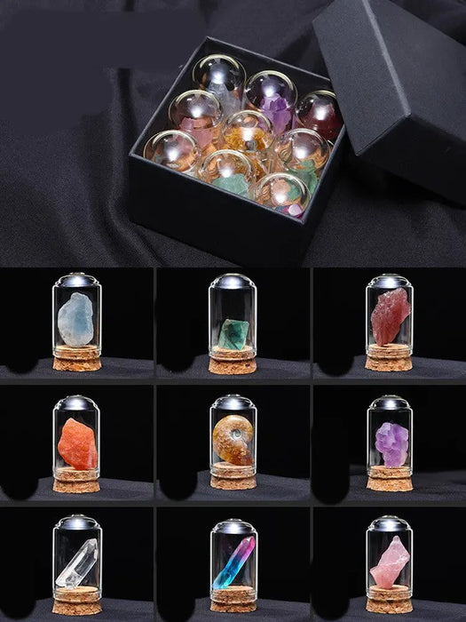Natural Crystal Ore Specimen Ornaments Rock Nine kinds of boxes