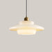 White Glass and Iron LED Chandelier LED tri color dimming Style C
