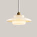 Cream Style White Glass Chandelier LED tri color dimming Style C