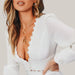 Sexy V Neck Cropped Women Tops
