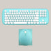 Retro Wireless Keyboard and Mouse Set Blue