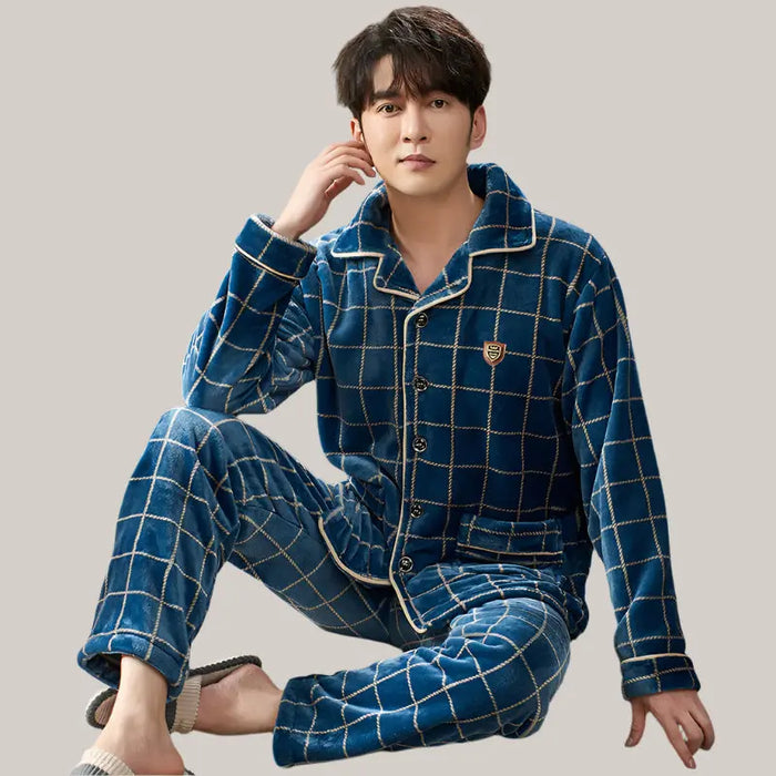Men's Winter Flannel Pajamas Suit YD9287