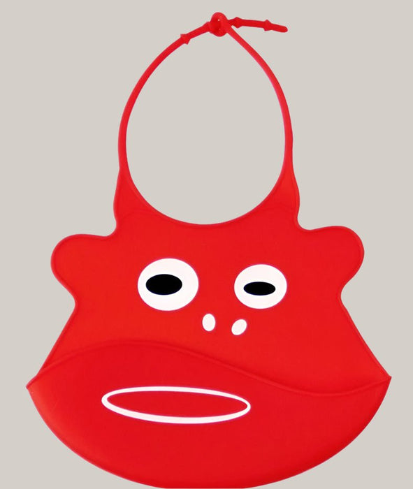Waterproof Silicone Baby Bib Red