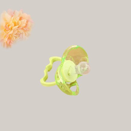 Rompbaby Silicone Pacifier with Protective Cap green
