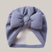 Cotton Baby Beanie with Bow Light Blue