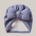 Baby Pullover Hat Cotton Filled Bow Light Blue