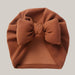 Cotton Baby Beanie with Bow Coffee