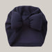Cotton Baby Beanie with Bow Navy Blue