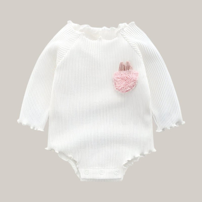 Long-Sleeve Baby Romper White