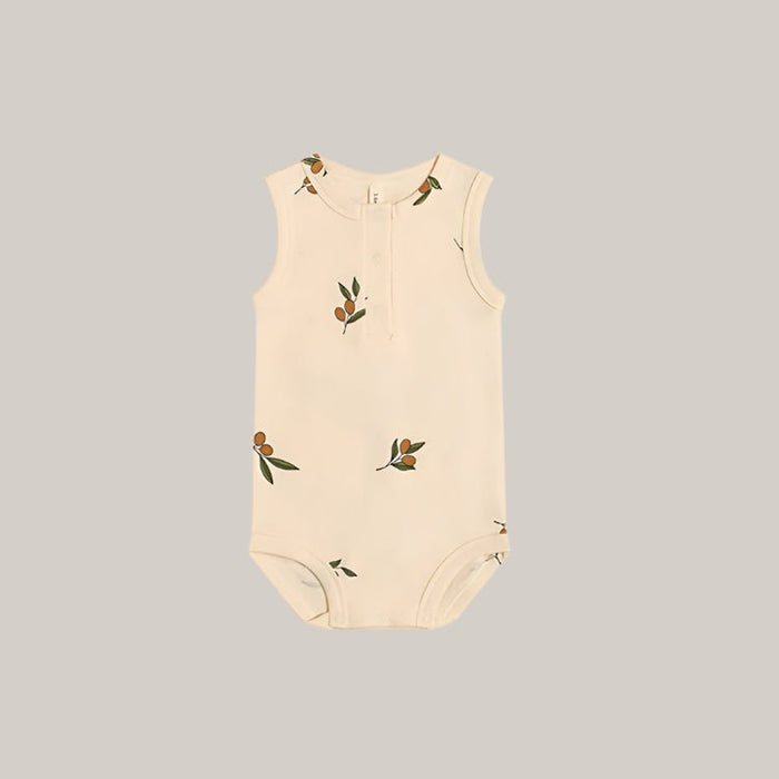 Sleeveless Baby Romper Olives