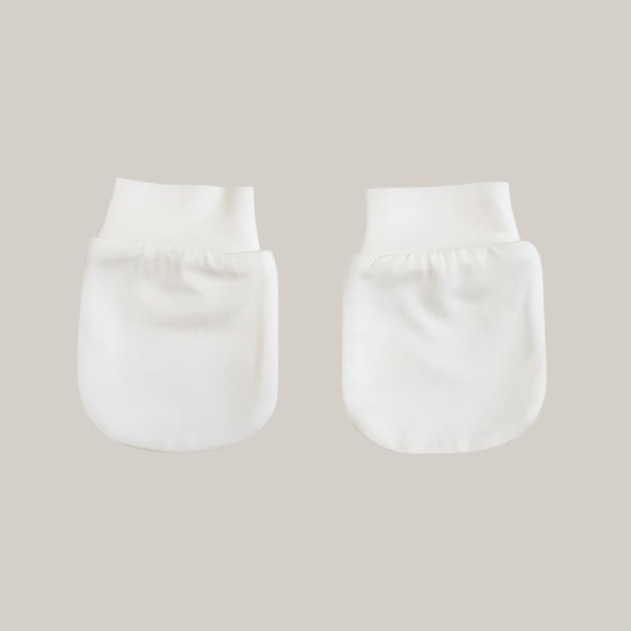 Bamboo Fiber Baby Mittens White One size