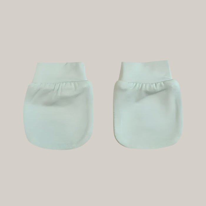 Bamboo Fiber Baby Mittens Light Green One size