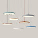Scandinavian Aluminum Disc LED Chandelier Blue green