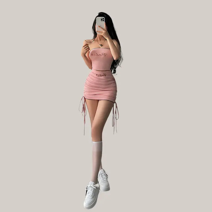 Navel Backless Tight Hot Vest Tank Tops Pink