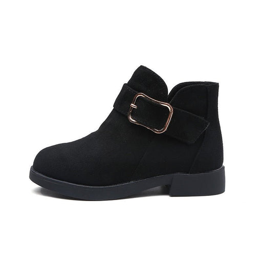 Big kids suede leather boots Black
