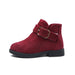 Big kids suede leather boots Wine Red