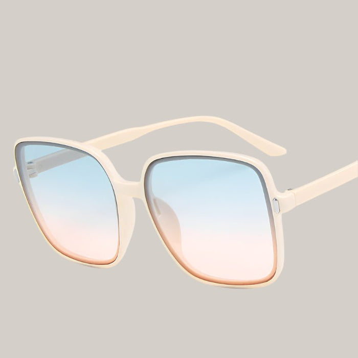 Oversized Square Sunglasses Beige box