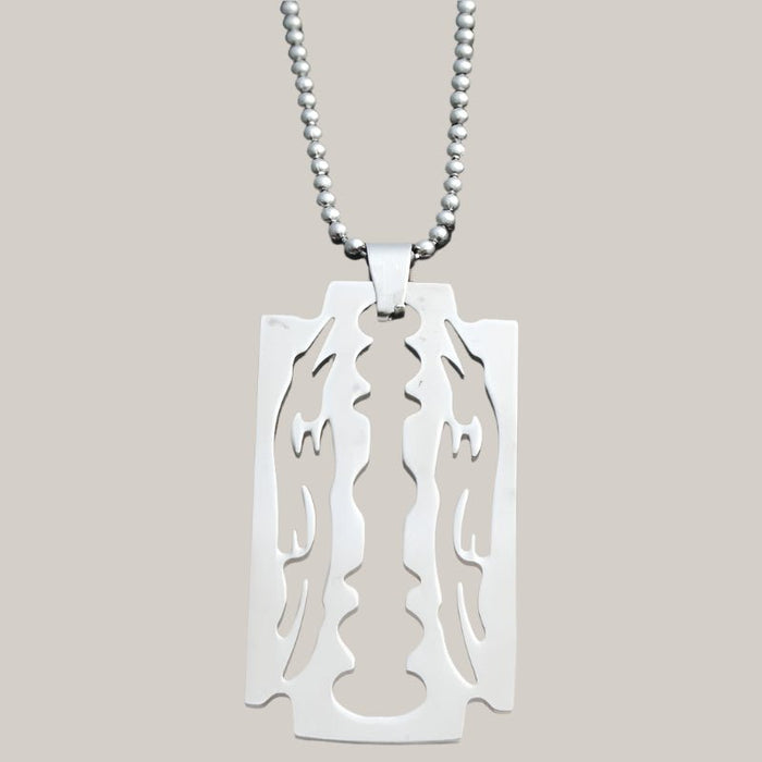 Blade-Style Chain Necklace Silver Without chain