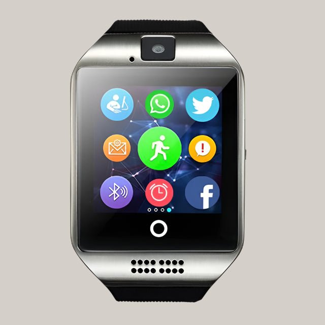 Smartwatch with Bluetooth Calling and Camera Control Silver Black