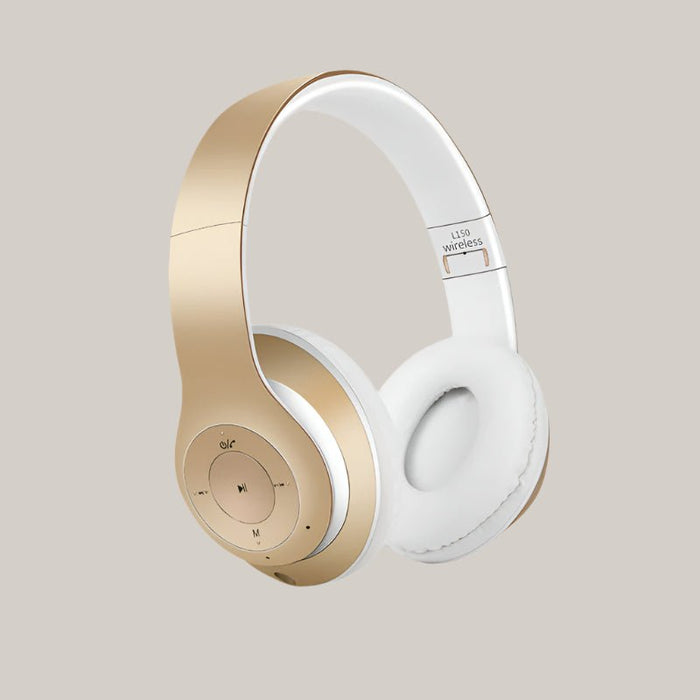 Bluetooth Foldable Expansion Card Gaming Headset Gold
