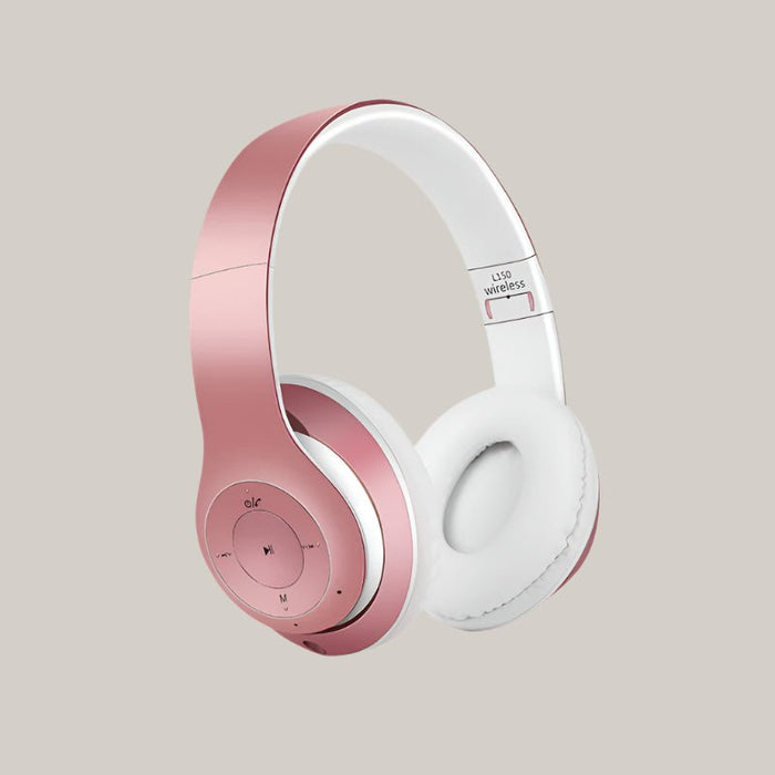 Bluetooth Foldable Expansion Card Gaming Headset Rose Gold