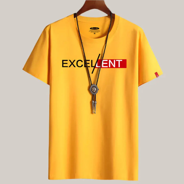 Breathable Men's T-Shirt for Comfort Wear Yellow