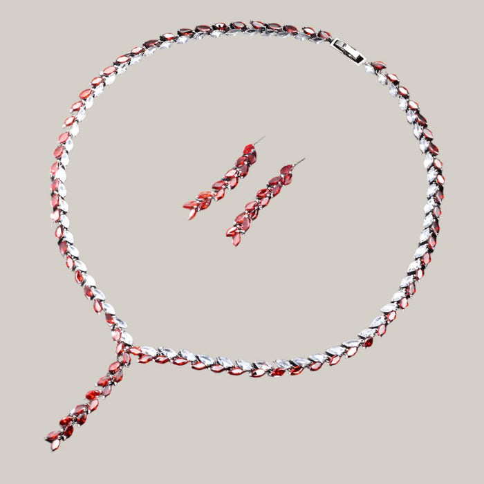 Bridal Jewelry Set Red