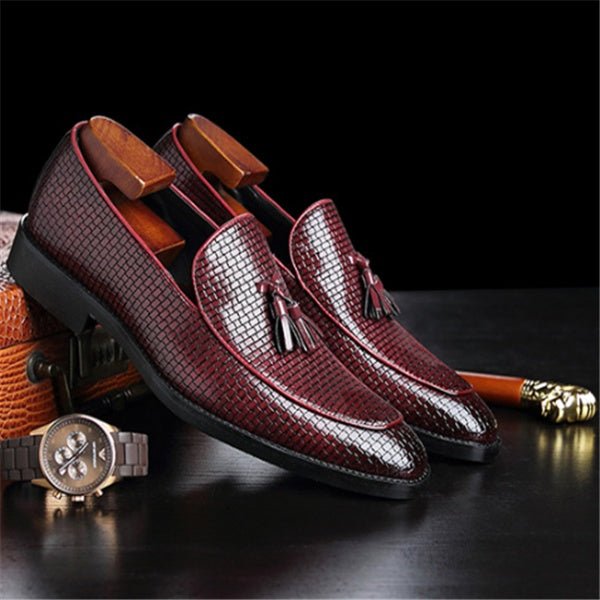 Britstar Square-Toe Loafers Red
