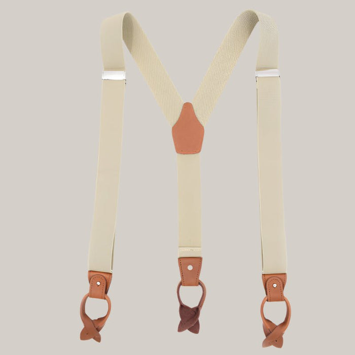 Brown Casual Suspenders Beige