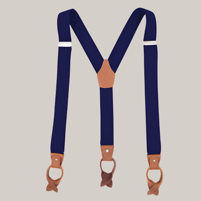 Brown Casual Suspenders Navy blue