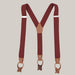 Brown Casual Suspenders Wine red