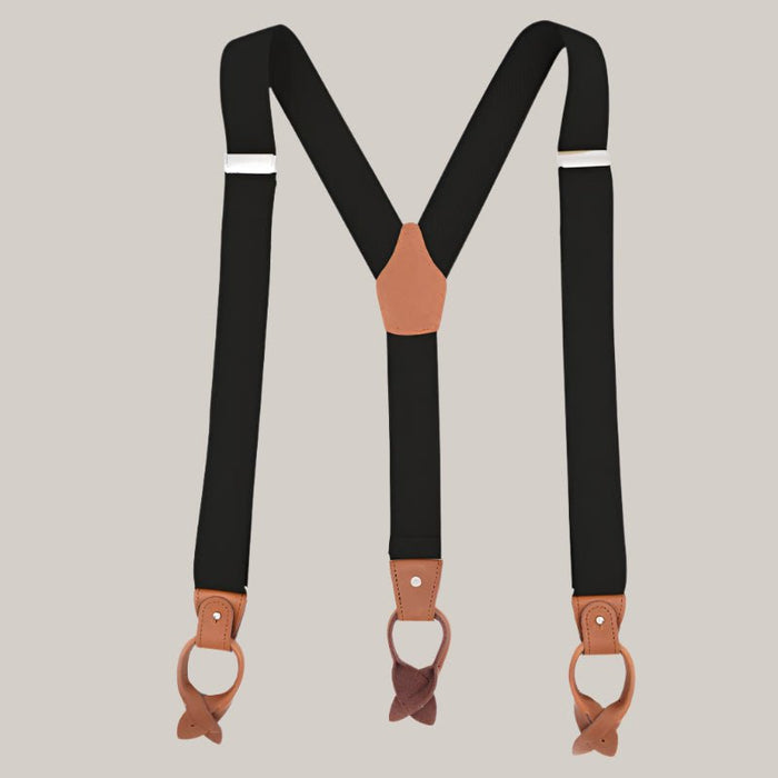 Brown Casual Suspenders Black