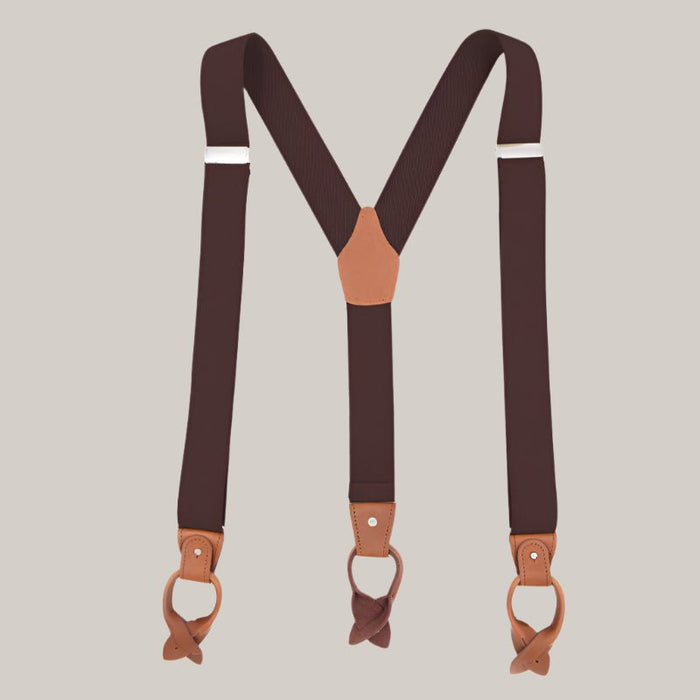 Brown Casual Suspenders Coffee