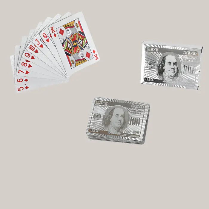 Metallic Playing Card Deck – 11 Designs Silver