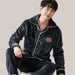Men's Long-sleeved Flannel Warm Men's Pajamas Gray Strip CK206