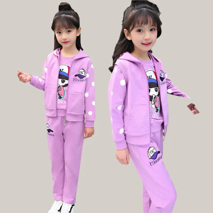 Girls' Clothes Young And Teen Girl's Polka Dotted Purple