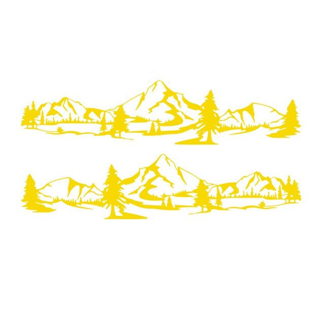 Car Stickers, Pine Tree Graphics, Body Stickers, Garland Yellow 150cmx35cm