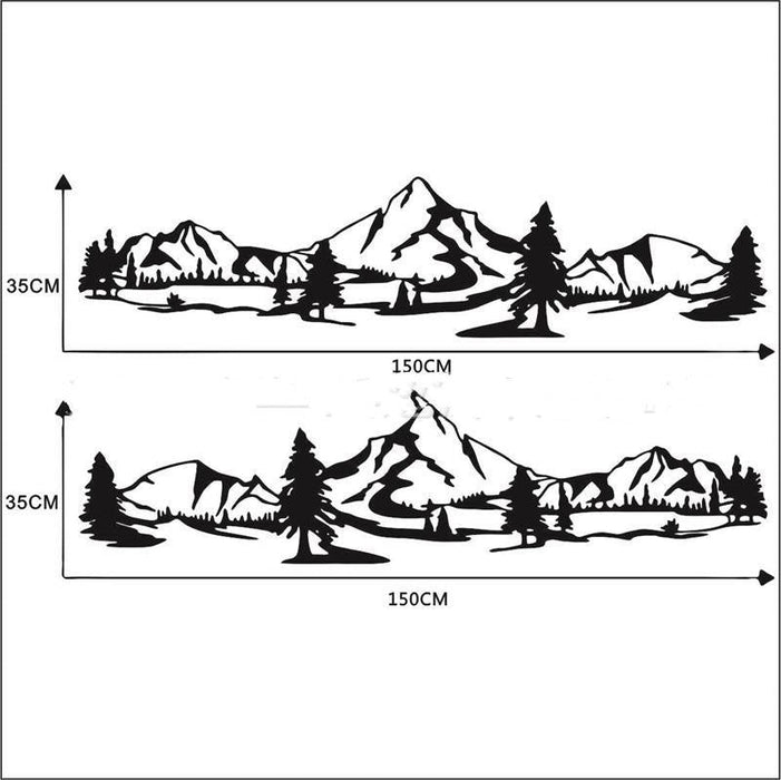 Car Stickers, Pine Tree Graphics, Body Stickers, Garland Black 150cmx35cm
