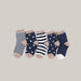 Fun-Pattern Baby Socks Navy Blue