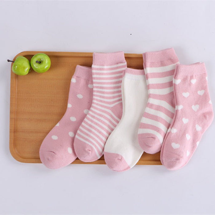 Fun-Pattern Baby Socks Pink