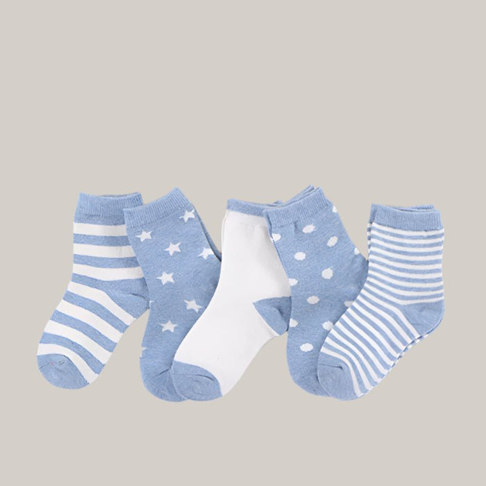 Fun-Pattern Baby Socks Blue