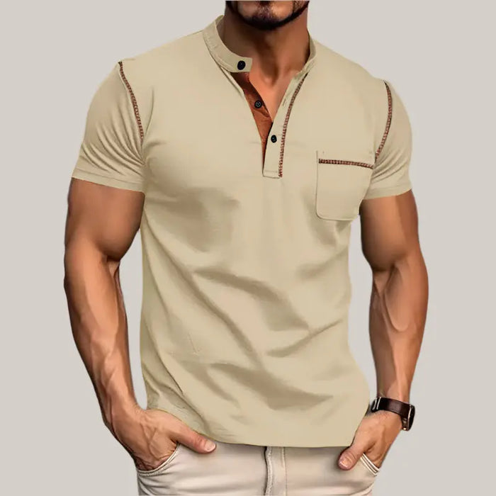 Casual Polo Shirt for Men - Stylish & Comfortable Khaki