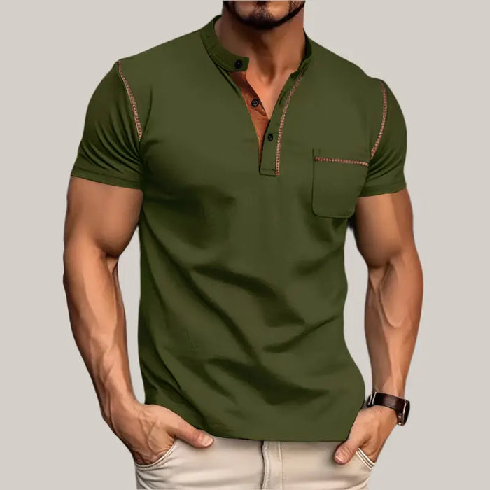 Casual Polo Shirt for Men - Stylish & Comfortable Army Green