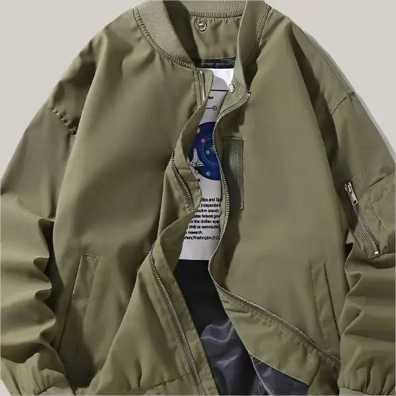 Thickening Embroidery Pilot Jacket Men