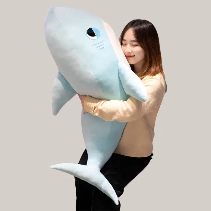 Large Shark Plush Toy – 60 to 110 cm, 2 Colors Blue