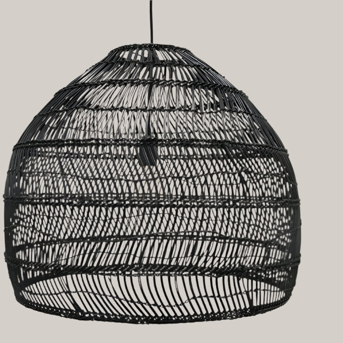 Light Luxury Rattan Chandelier Art Villa Lamps Black 40cm