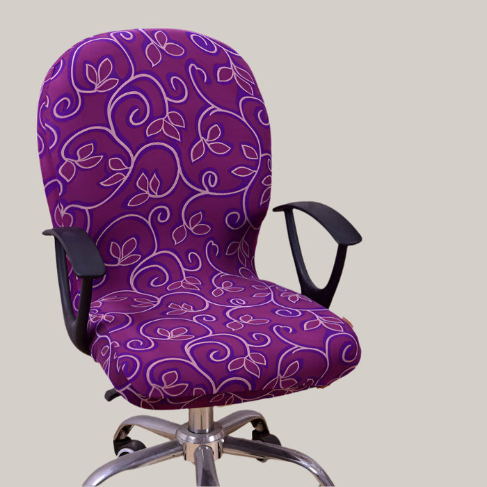 Protective Computer Chair Cover Purple Printing Default