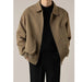 Loose Short Lapels Jacket Men Khaki