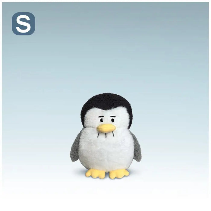 Sad-Face Penguin Plush Toy – 3 Sizes White S